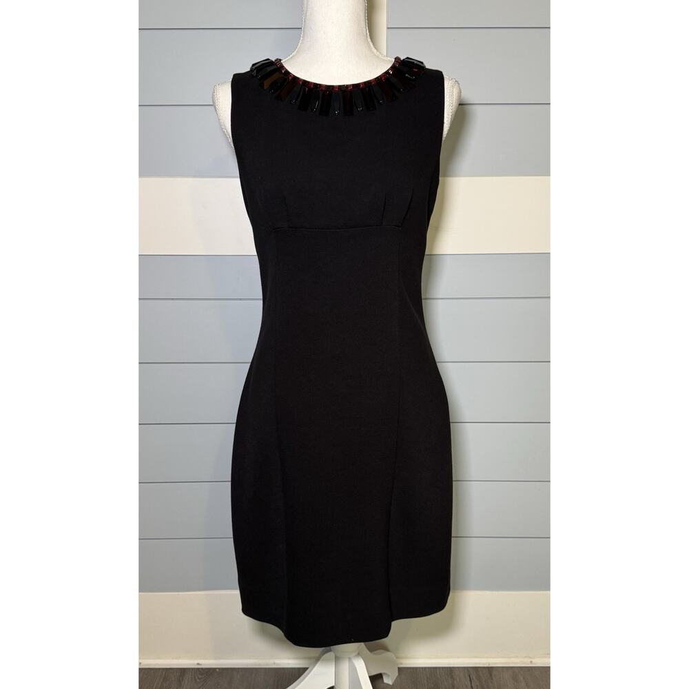 Kate Spade Diana Ruby Beaded Pencil Dress in Black Sleeveless Dress Size 4